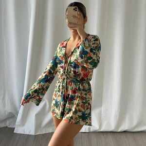 Topshop Floral Multicolor Romper